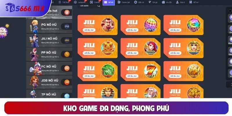 Kho game đa dạng, phong phú Kho game đa dạng, phong phú